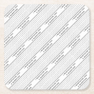 Mustache je een vraag-mod Stripe Kartonnen Onderzetters