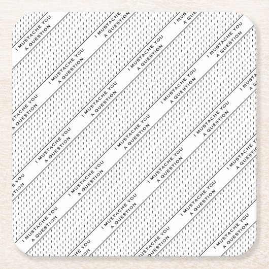 Mustache je een vraag-mod Stripe Kartonnen Onderzetters (Voorkant)