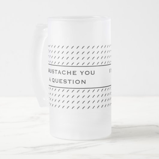 Mustache je een vraag-mod Stripe Matglas Bierpul (Voorkant links)