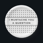 Mustache je een vraag-mod Stripe Papieren Bordje<br><div class="desc">door maydaze</div>