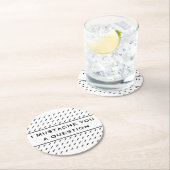 Mustache je een vraag-mod Stripe Ronde Kartonnen Onderzetter (Insitu)