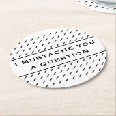 Mustache je een vraag-mod Stripe Ronde Kartonnen Onderzetter (Gebogen)