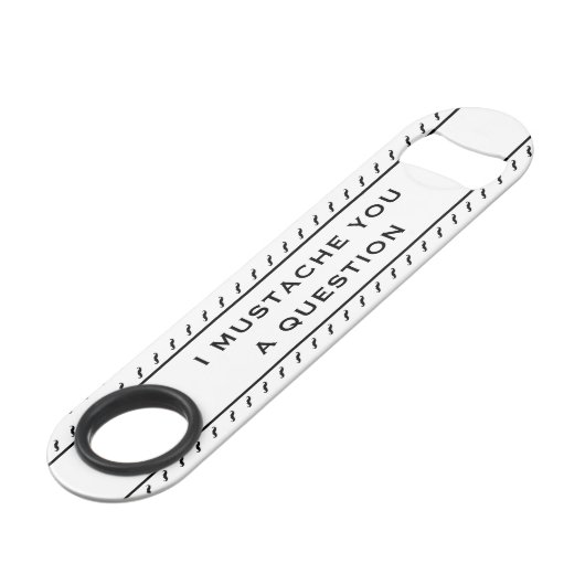 Mustache je een vraag-mod Stripe Speed Flessenopener (Voorkant Gekanteld)