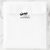Mustache je een vraag ronde sticker (Tas)