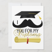 Mustache je voor mijn Diploma Afstuderen Uitnodigi Kaart (Voorkant)