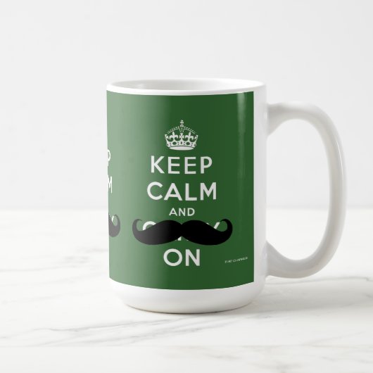 Mustache kalm houden en doorgaan | Groen Koffiemok (Rechts)