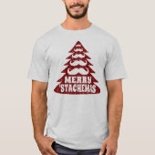 Mustache kerstboom Funny Kerstmis T Shirt (Voorkant)
