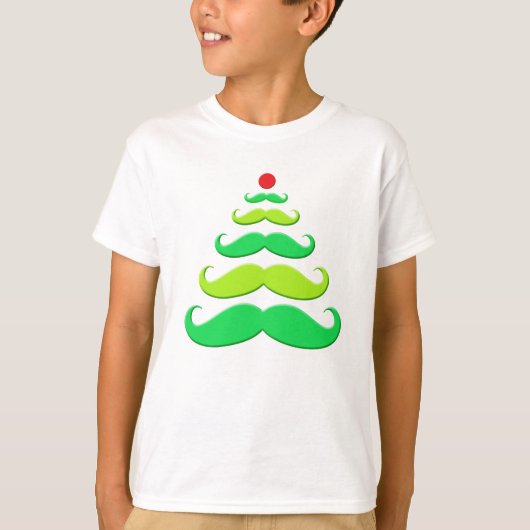 Mustache-kerstboom T-shirt (Voorkant)
