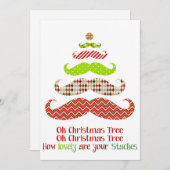 Mustache kerstboom - Vakantiekaart Feestdagenkaart (Voorkant / Achterkant)