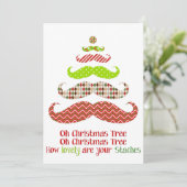 Mustache kerstboom - Vakantiekaart Feestdagenkaart (Staand voorkant)