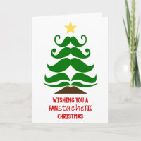 Mustache kerstboomkaart aanpassen