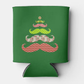 Mustache Kerstboomvakantie Blikjeskoeler (Voorkant)