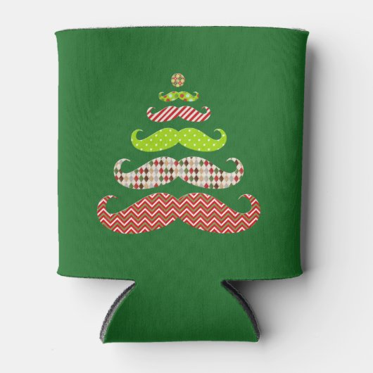 Mustache Kerstboomvakantie Blikjeskoeler (Voorkant)