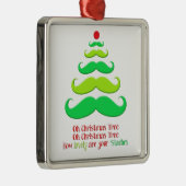 Mustache kerstboomversiering metalen ornament (Rechts)