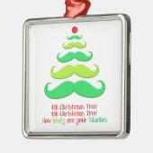 Mustache kerstboomversiering metalen ornament (Links)