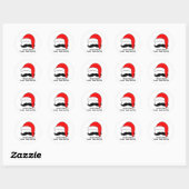 Mustache Kerstmis: doormidden door de sneeuw Ronde Sticker (Vel)