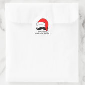 Mustache Kerstmis: doormidden door de sneeuw Ronde Sticker (Tas)