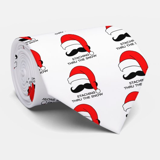 Mustache Kerstmis: doormidden door de sneeuw Stropdas (Opgerold)