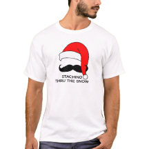 Mustache Kerstmis: doormidden door de sneeuw