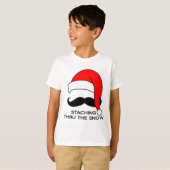 Mustache Kerstmis: doormidden door de sneeuw T-shirt (Voorkant volledig)