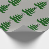 Mustache Kerstmis Man Topper Green Cadeaupapier (Hoek)