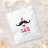 Mustache Kinder Classroom Valentijn Favor Bag Bedankzakje (Geknipt)