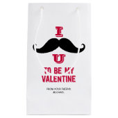Mustache Kinder Classroom Valentijn Gift Bag Klein Cadeauzakje (Voorkant)