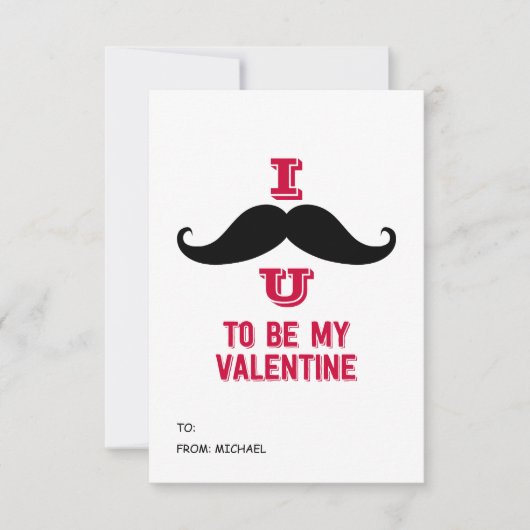 Mustache Kinder Classroom Valentijn Kaart (Voorkant)