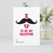 Mustache Kinder Classroom Valentijn Kaart (Staand voorkant)