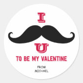Mustache Kinder Classroom Valentijn Stickers (Voorkant)