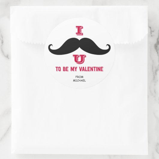 Mustache Kinder Classroom Valentijn Stickers (Tas)