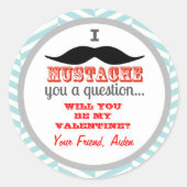 Mustache Kinderen Valentijnsdag Sticker (Voorkant)