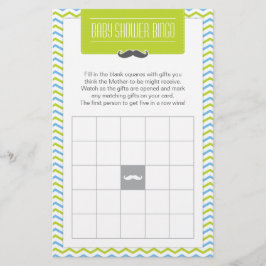 Mustache / Kleine Man Baby shower Bingo Game Kaart