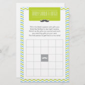 Mustache / Kleine Man Baby shower Bingo Game Kaart (Voorkant / Achterkant)