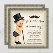 Mustache Kleine Man Baby shower Kaart (Voorkant / Achterkant)