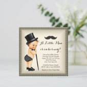 Mustache Kleine Man Baby shower Kaart (Staand voorkant)