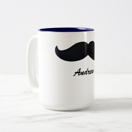 Mustache koffie mok grappige gepersonaliseerde mok (Voorkant links)