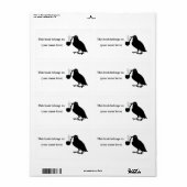 Mustache kraai boekenplaat, vierkant etiket (Full Sheet)