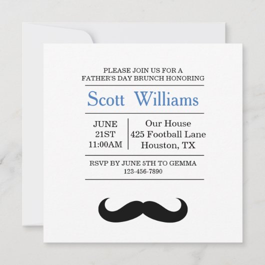 Mustache & Kroon Vaderdag Kaart (Achterkant)