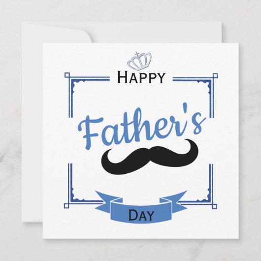 Mustache & Kroon Vaderdag Kaart (Voorkant)