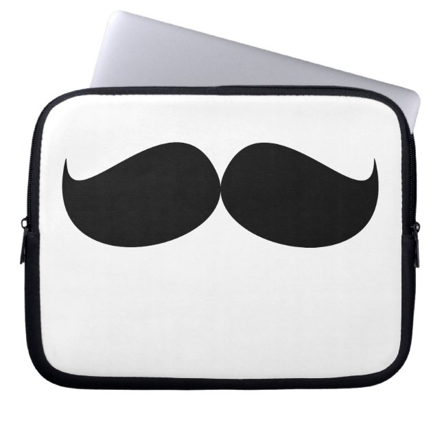 Mustache laptophoes laptop sleeve (Voorkant)