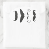 Mustache lijst - Kies uw wapen!! Ovale Sticker (Tas)