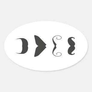 Mustache lijst - Kies uw wapen!! Ovale Sticker