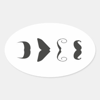Mustache lijst - Kies uw wapen!! Ovale Sticker