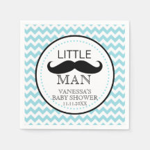 Mustache Lil' Little Man Baby shower Theme Boy
