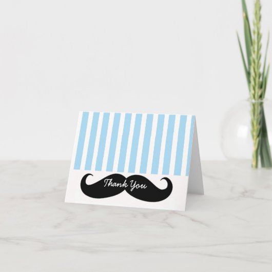 Mustache LIl Man Bedankt Card Note Kaart (Voorkant)