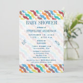 Mustache Lil' Mr. Lil' Man Retro Baby Shower Kaart (Staand voorkant)