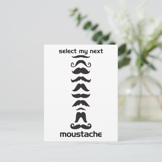 Mustache Line Up Briefkaart (Staand voorkant)