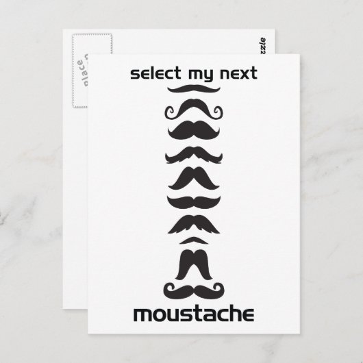 Mustache Line Up Briefkaart (Voorkant / Achterkant)