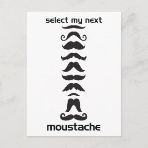 Mustache Line Up Briefkaart